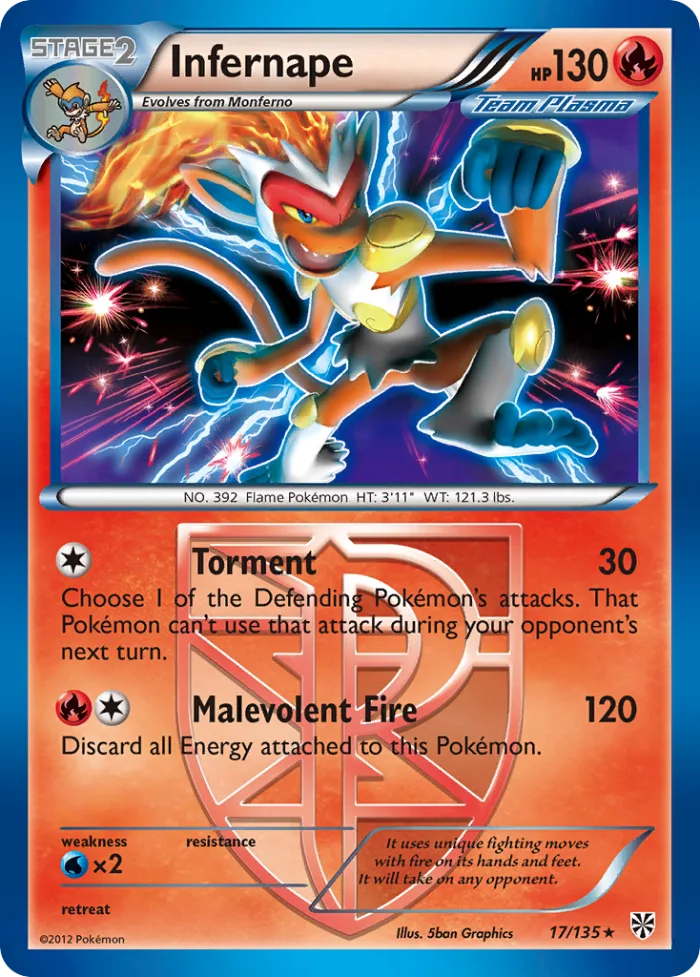Infernape #17 Plasma Storm Pokemon card