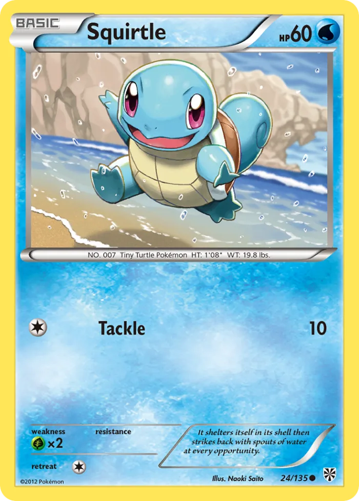 Squirtle #24 Plasma Storm Pokemon card