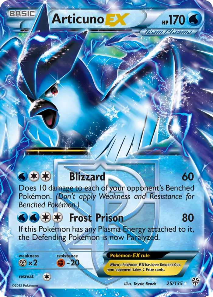 Articuno-EX #25 Plasma Storm Pokemon card