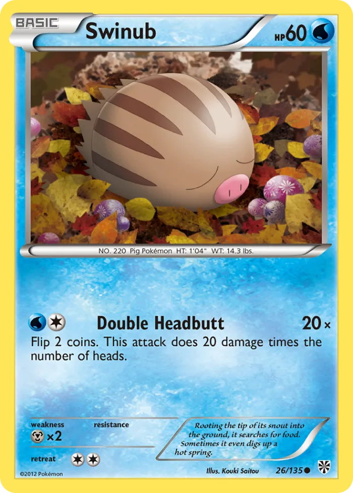 Swinub #26 Plasma Storm Pokemon card