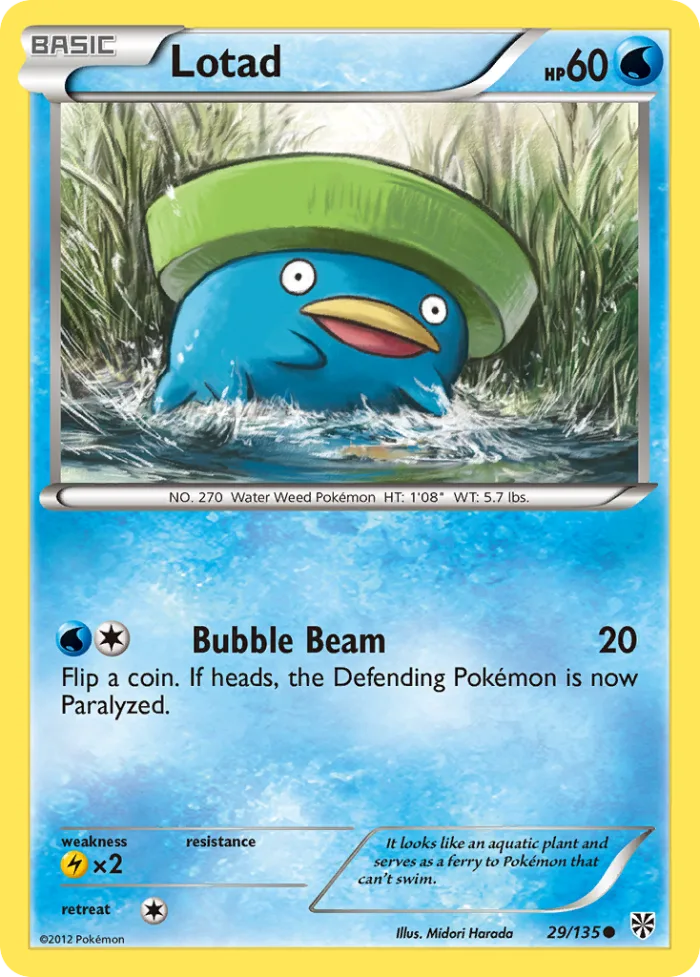 Lotad #29 Plasma Storm Pokemon card