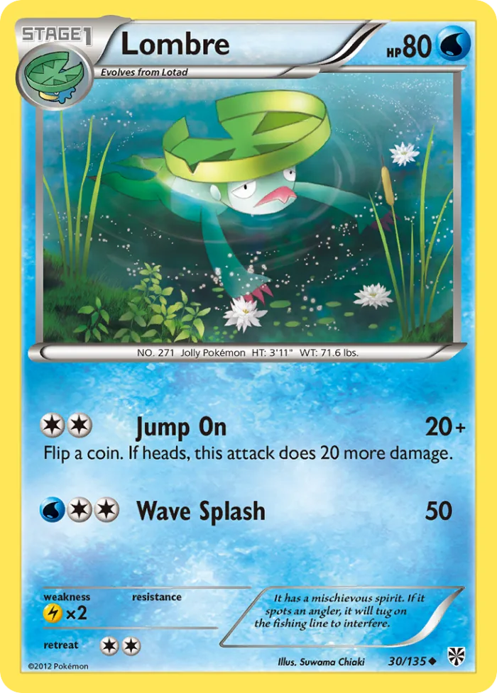 Lombre #30 Plasma Storm Pokemon card