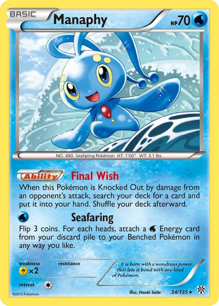 Manaphy #34 Plasma Storm Pokemon card