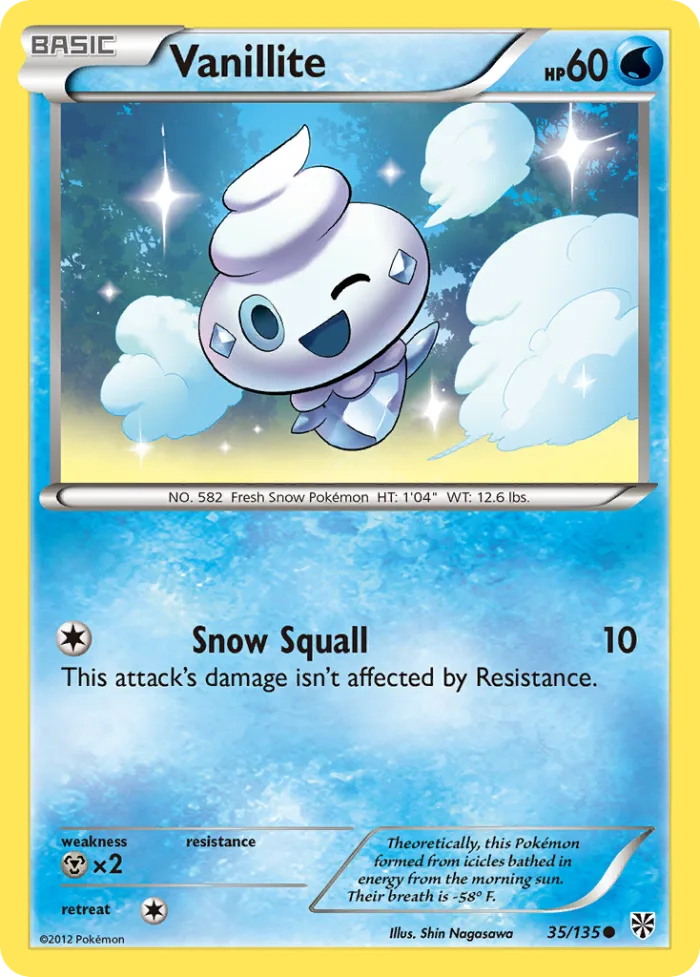 Vanillite #35 Plasma Storm Pokemon card