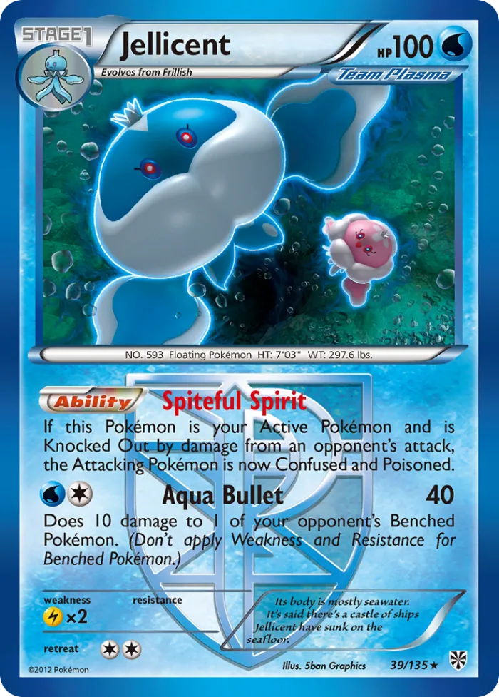 Jellicent #39 Plasma Storm Pokemon card