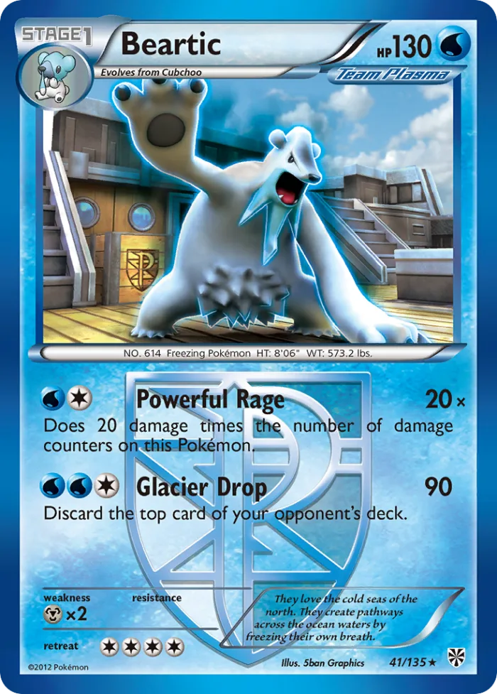 Beartic #41 Plasma Storm Pokemon card