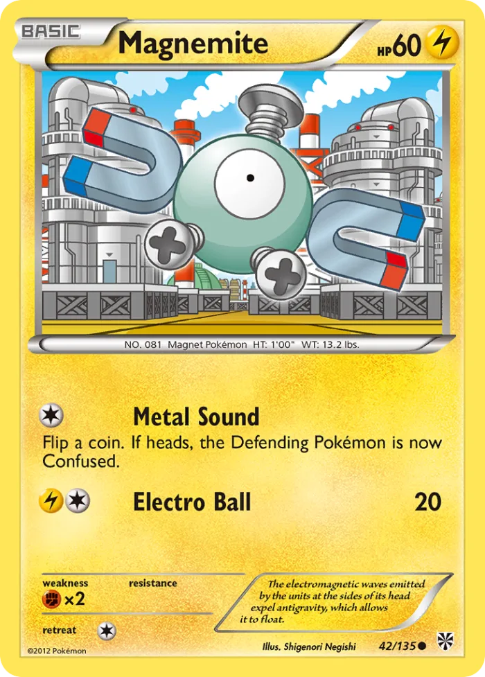 Magnemite #42 Plasma Storm Pokemon card
