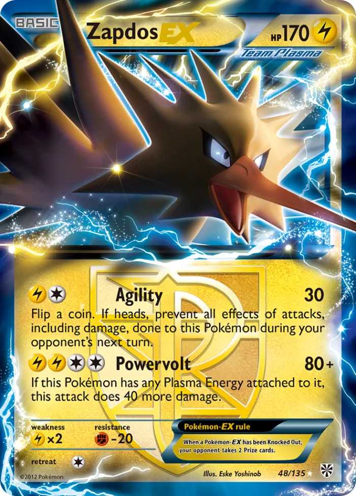 Zapdos-EX #48 Plasma Storm Pokemon card