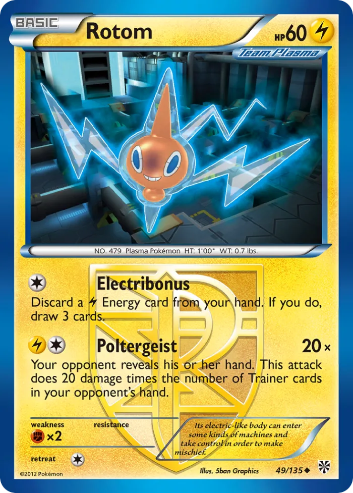 Rotom #49 Plasma Storm Pokemon card