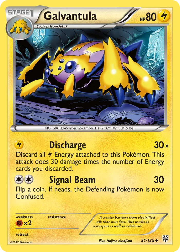 Galvantula #51 Plasma Storm Pokemon card