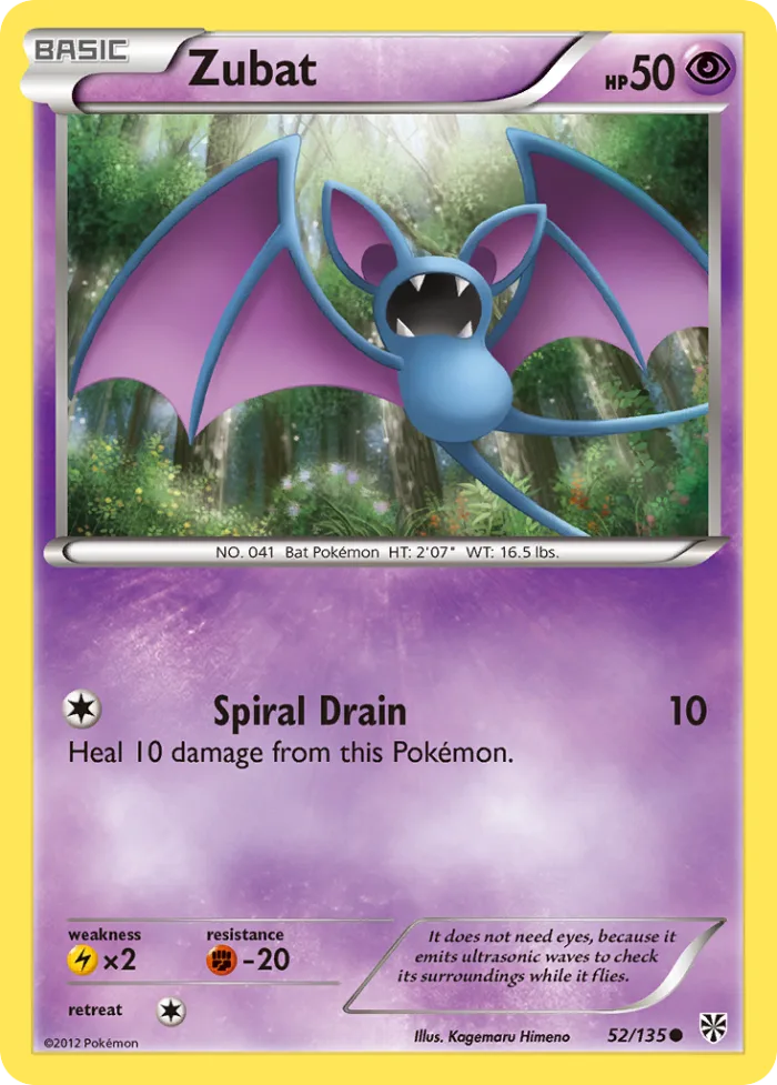 Zubat #52 Plasma Storm Pokemon card
