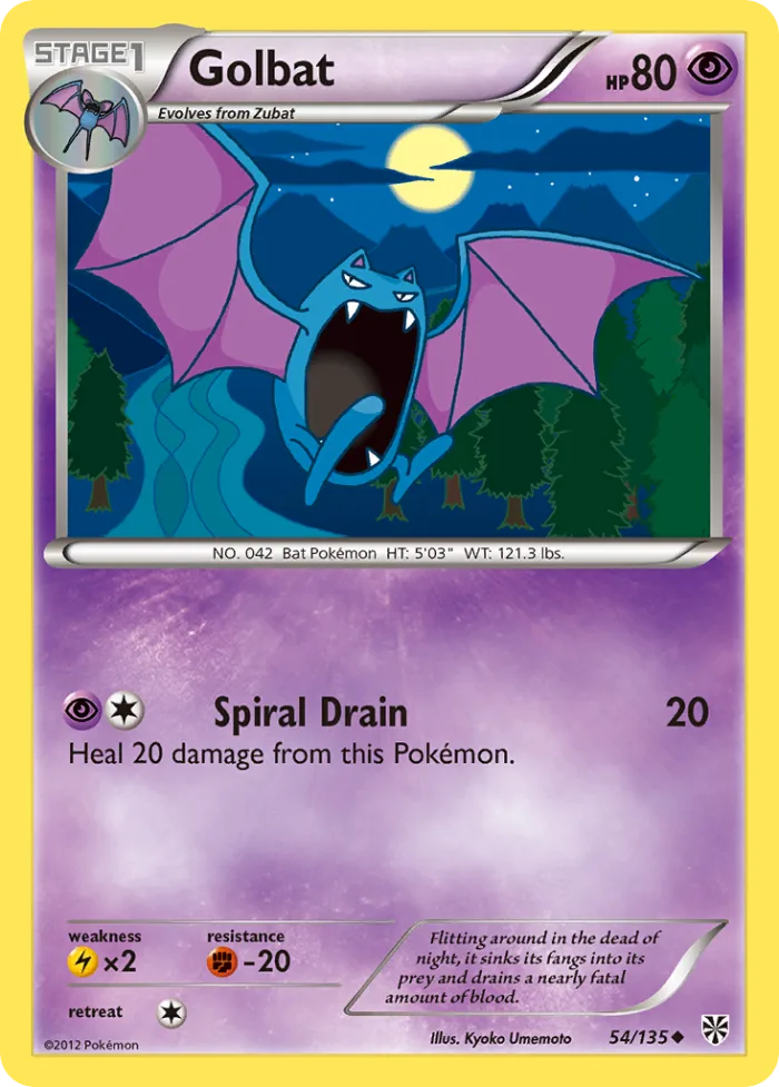 Golbat #54 Plasma Storm Pokemon card