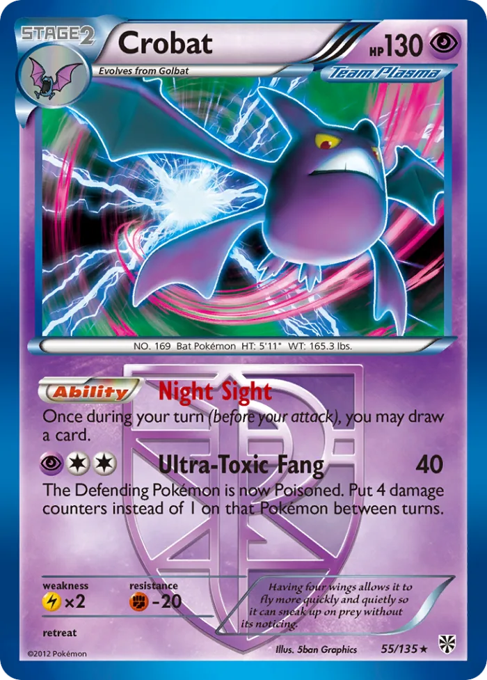 Crobat #55 Plasma Storm Pokemon card