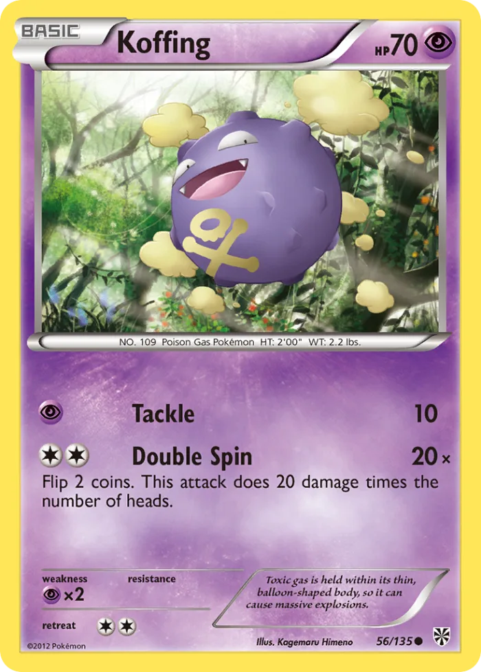 Koffing #56 Plasma Storm Pokemon card