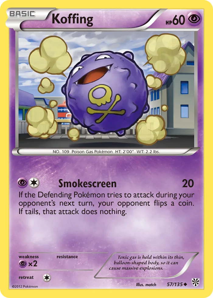 Koffing #57 Plasma Storm Pokemon card