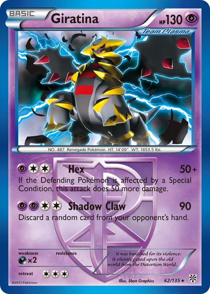 Giratina #62 Plasma Storm Pokemon card