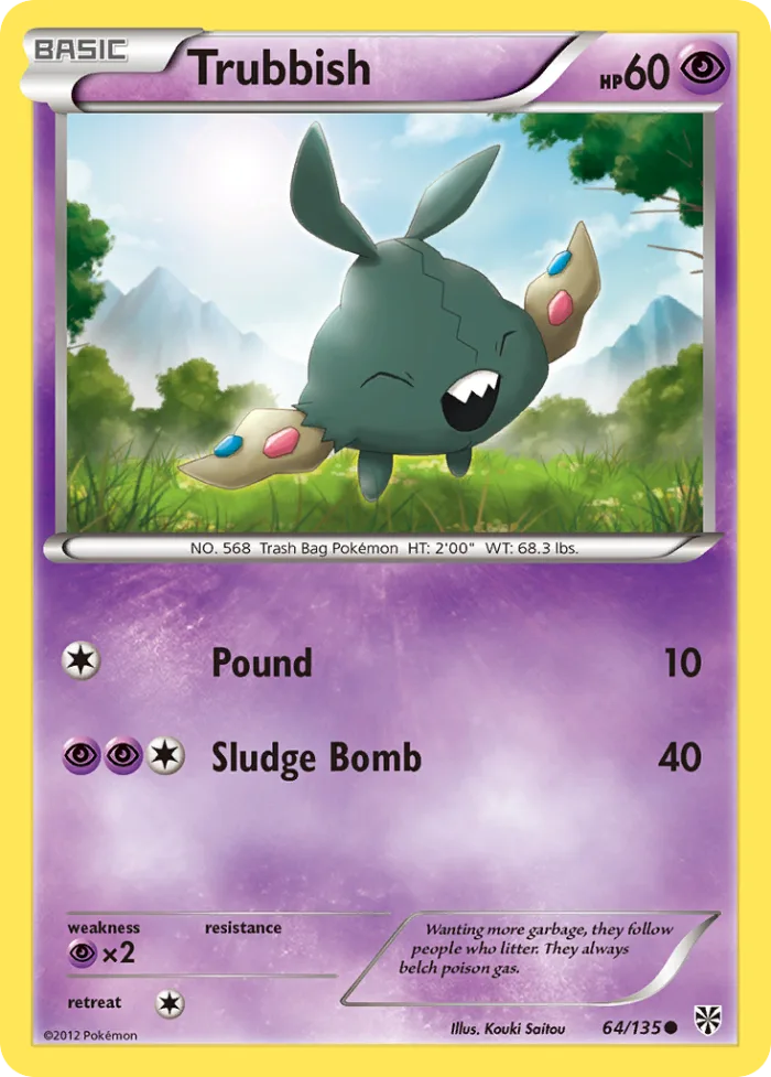 Trubbish #64 Plasma Storm Pokemon card