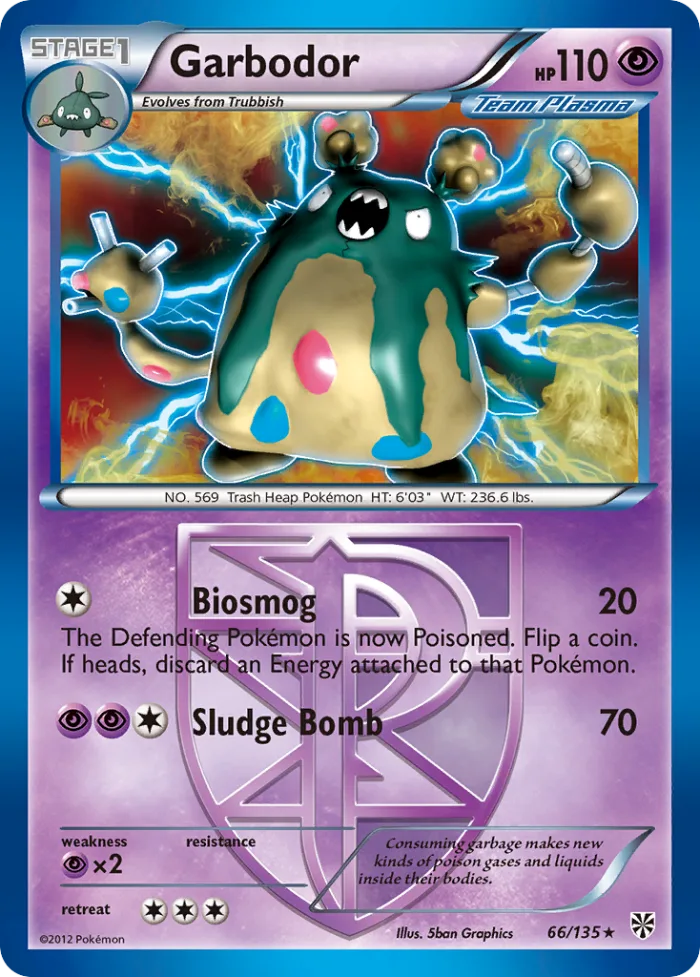 Garbodor #66 Plasma Storm Pokemon card