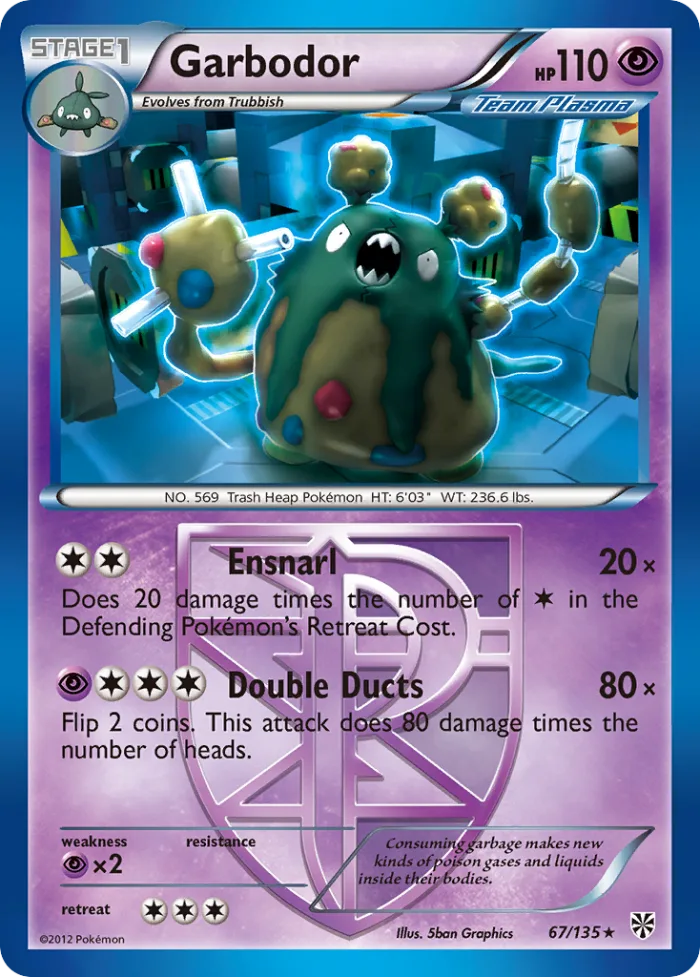 Garbodor #67 Plasma Storm Pokemon card