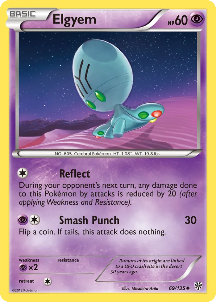 Elgyem #69 Plasma Storm Pokemon card