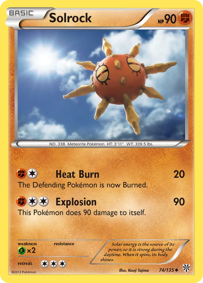 Solrock #74 Plasma Storm Pokemon card