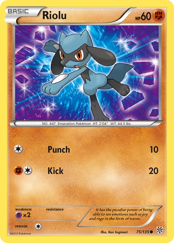 Riolu #75 Plasma Storm Pokemon card