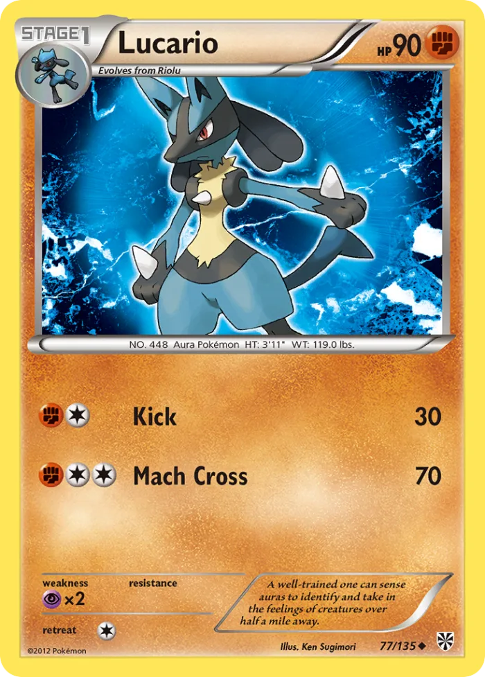 Lucario #77 Plasma Storm Pokemon card
