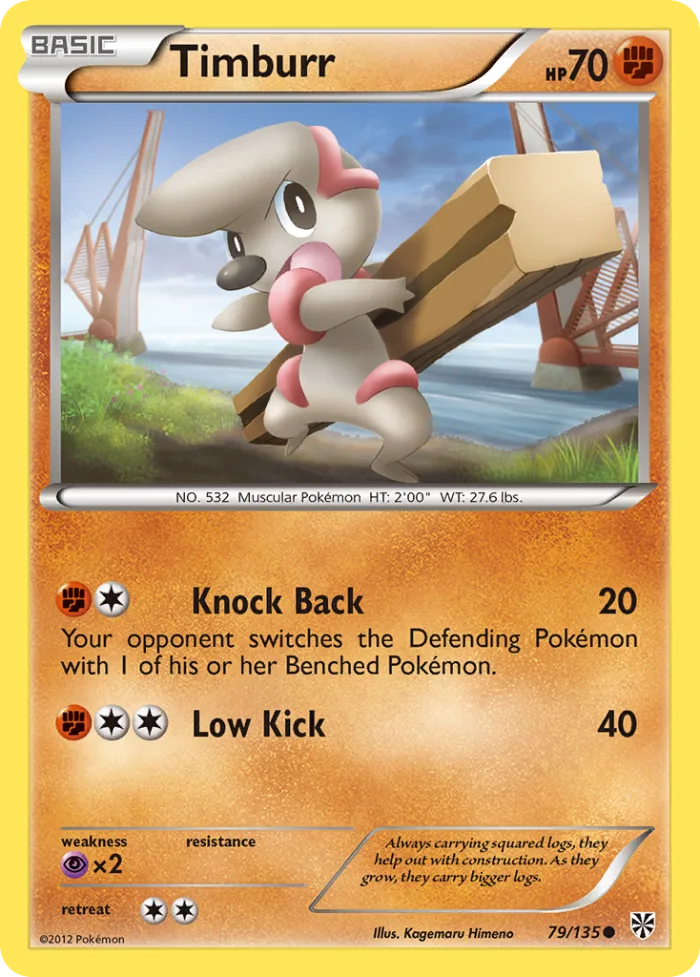 Timburr #79 Plasma Storm Pokemon card
