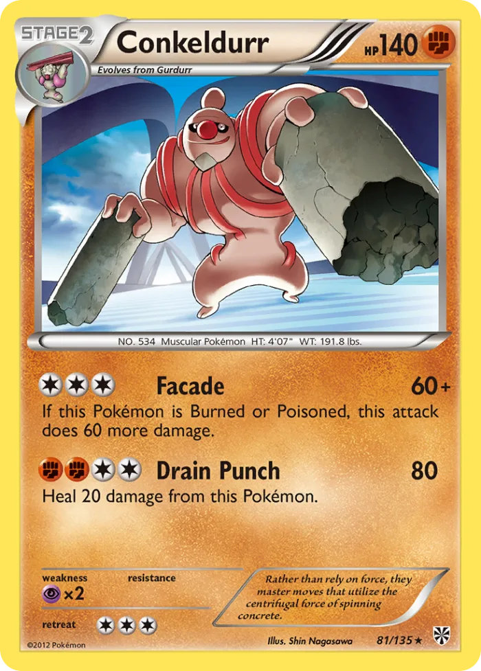 Conkeldurr #81 Plasma Storm Pokemon card