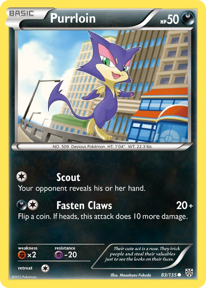 Purrloin #83 Plasma Storm Pokemon card