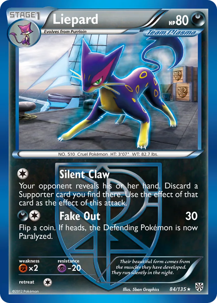Liepard #84 Plasma Storm Pokemon card