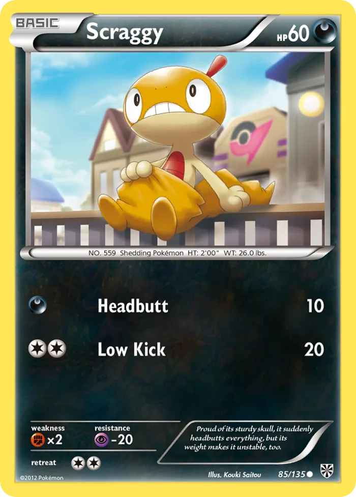 Scraggy #85 Plasma Storm Pokemon card