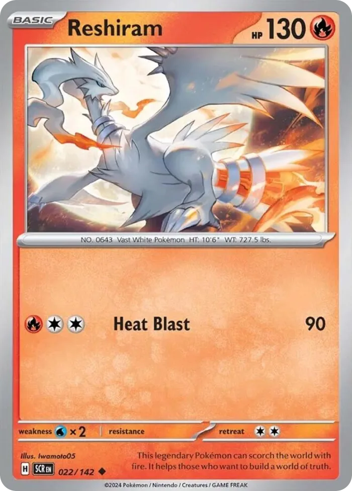 Reshiram #22 Stellar Crown Pokemon card