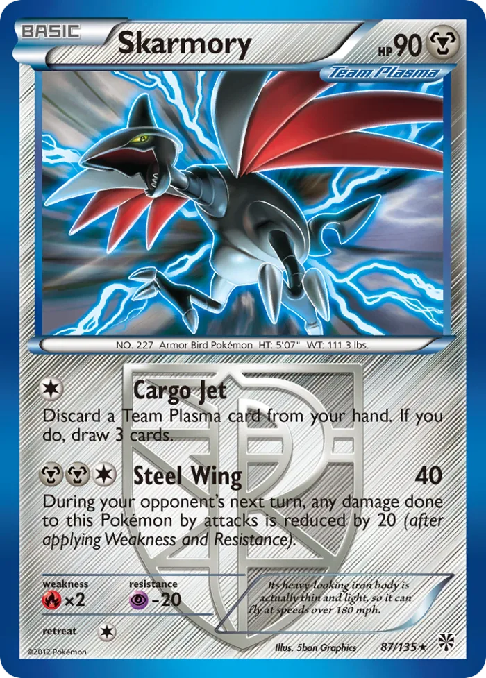 Skarmory #87 Plasma Storm Pokemon card