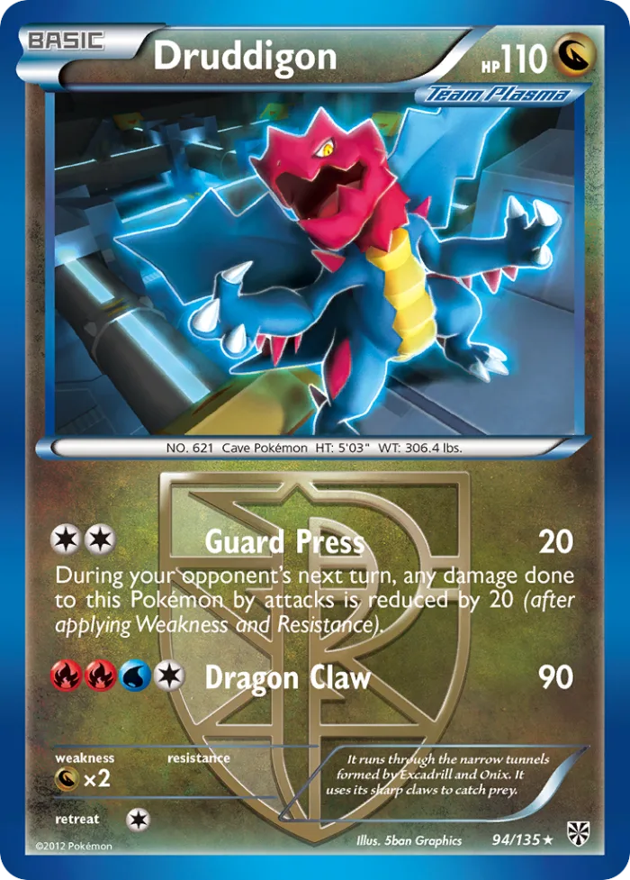 Druddigon #94 Plasma Storm Pokemon card