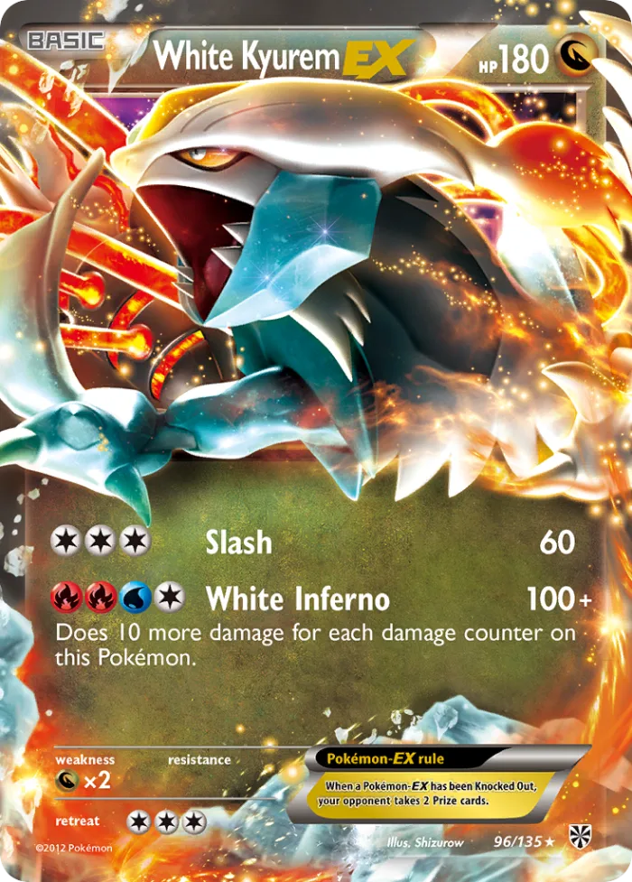 White Kyurem-EX #96 Plasma Storm Pokemon card