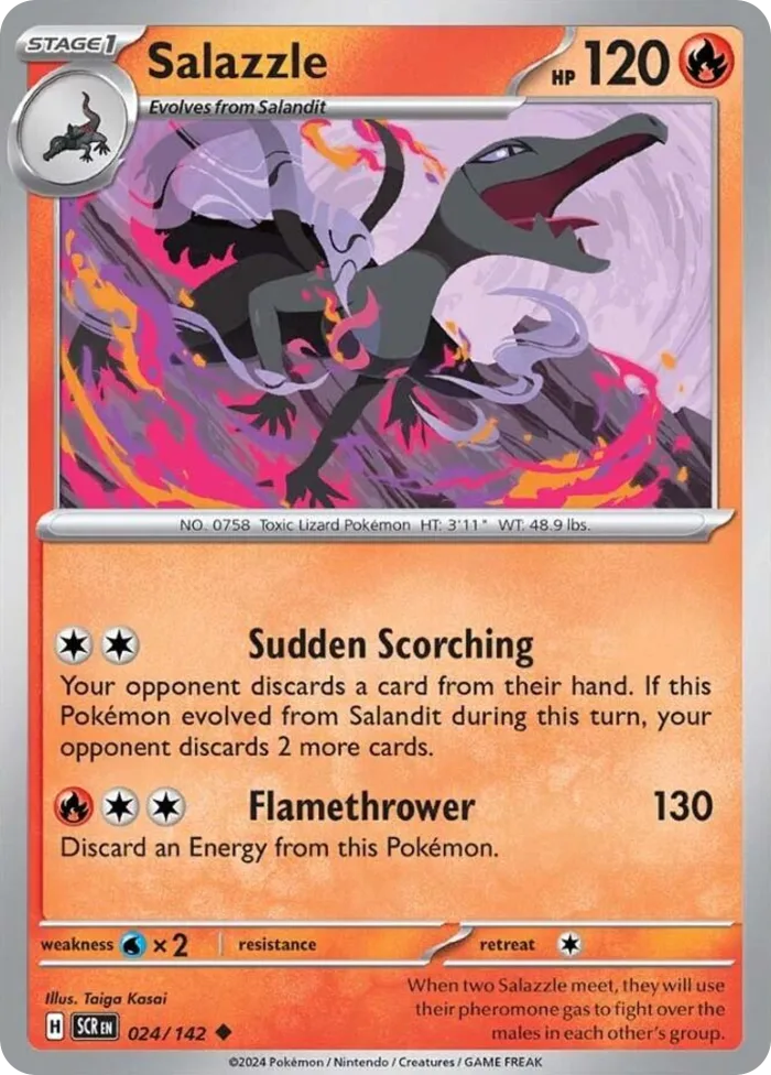 Salazzle #24 Stellar Crown Pokemon card