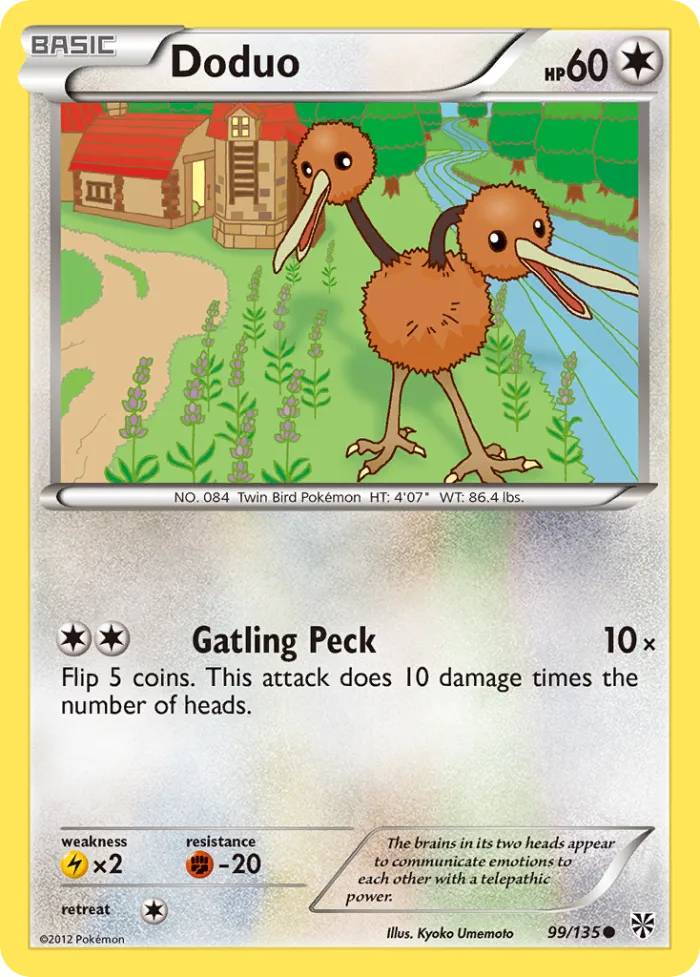 Doduo #99 Plasma Storm Pokemon card