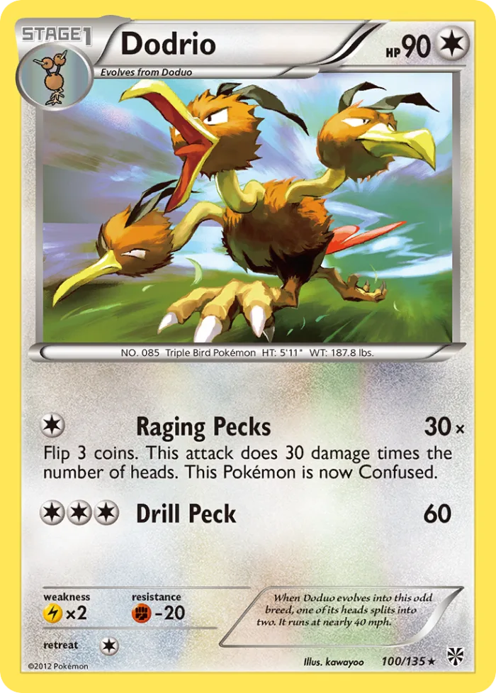 Dodrio #100 Plasma Storm Pokemon card