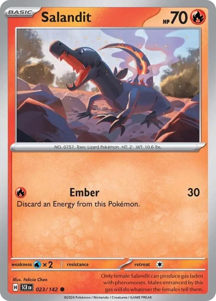 Salandit #23 Stellar Crown Pokemon card
