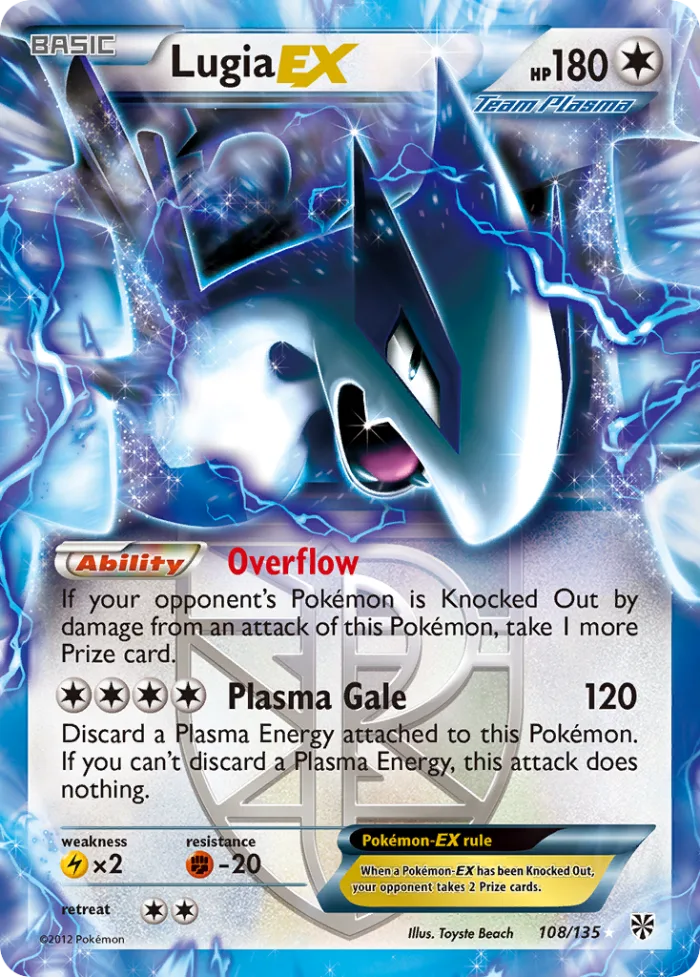 Lugia-EX #108 Plasma Storm Pokemon card