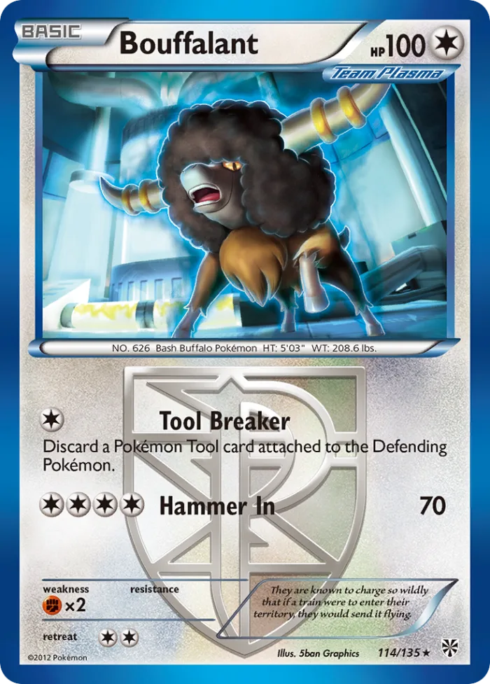Bouffalant #114 Plasma Storm Pokemon card