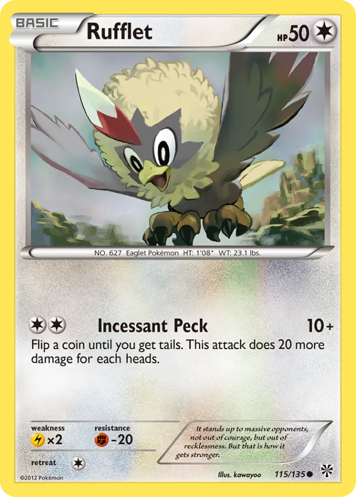 Rufflet #115 Plasma Storm Pokemon card