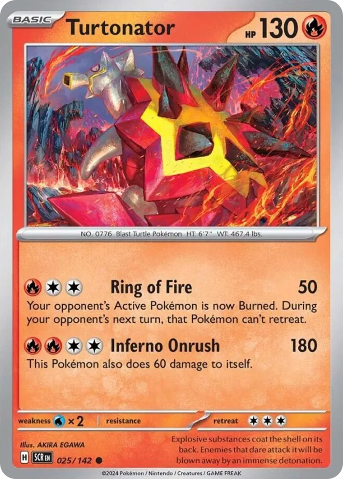 Turtonator #25 Stellar Crown Pokemon card
