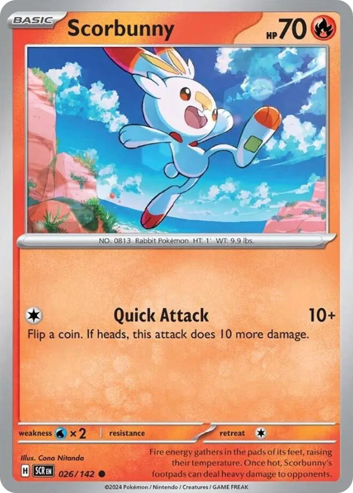 Scorbunny #26 Stellar Crown Pokemon card