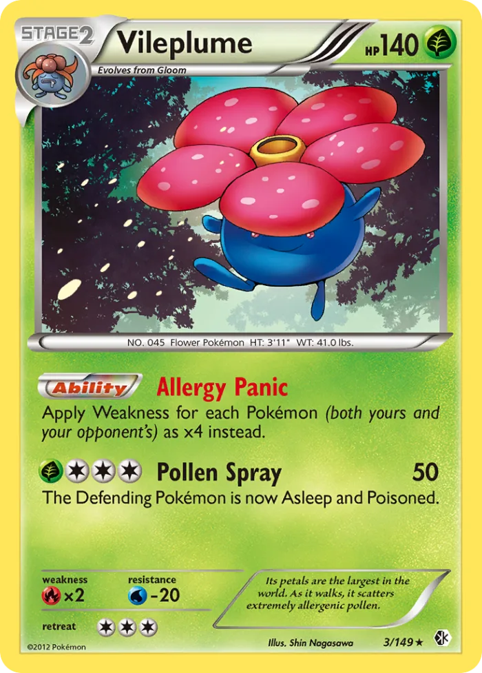 Vileplume #3 Boundaries Crossed Pokemon card