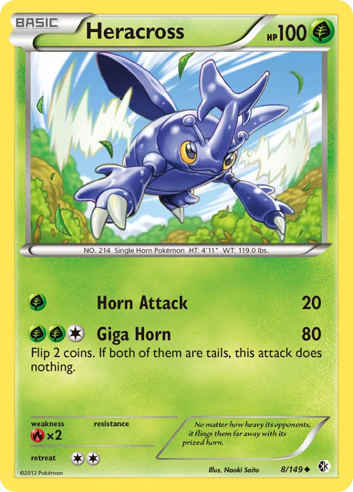 Heracross #8 Boundaries Crossed Pokemon card