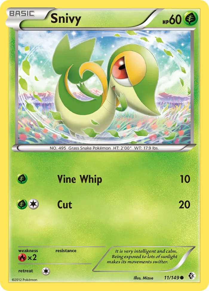 Snivy #11 Boundaries Crossed Pokemon card
