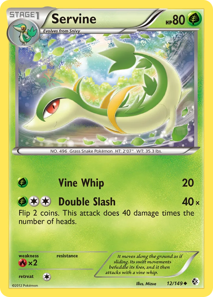 Servine #12 Boundaries Crossed Pokemon card