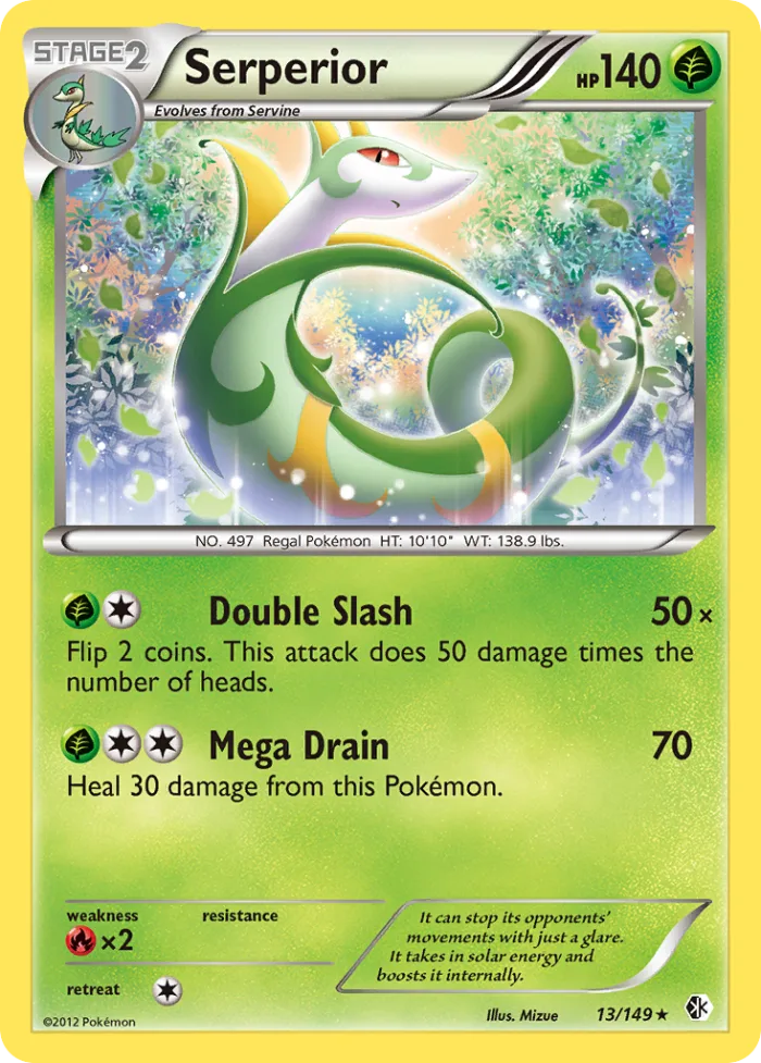 Serperior #13 Boundaries Crossed Pokemon card